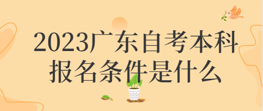 2023广东自考本科报名条件是什么